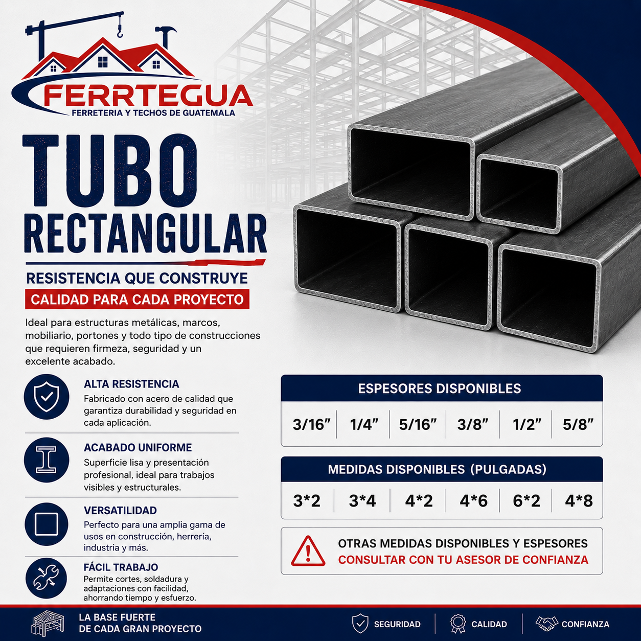Tubo Negro Rectangular